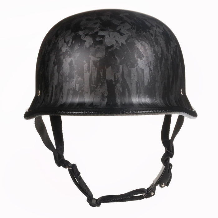 Mayan Style Half Helmet German Style DOT Helmet -  Forged Carbon Black