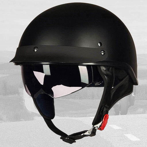 Motorcycle Half Helmet Open Face Sun Visor DOT Approved