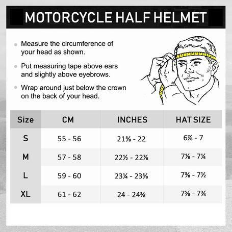 Motorcycle Half Helmet Open Face Sun Visor DOT Approved