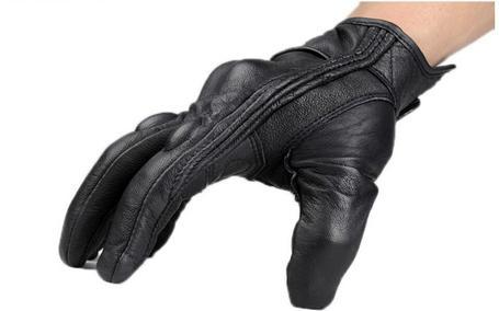 Perforated Motorcycle Leather Gloves