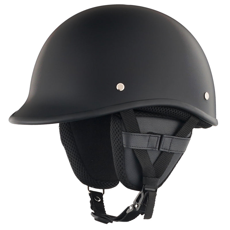 Smallest & Lightest DOT Open Face Polo Helmet- Matte Black