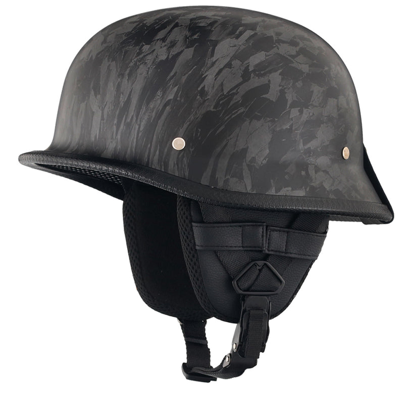 Mayan Style Half Helmet German Style — Carbon Fiber
