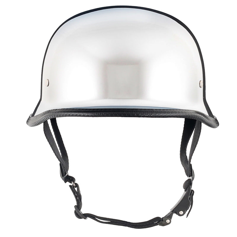 Mayan Style DOT Half Helmet German Style Helmet - Chrome