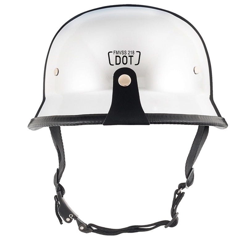 Mayan Style DOT Half Helmet German Style Helmet - Chrome