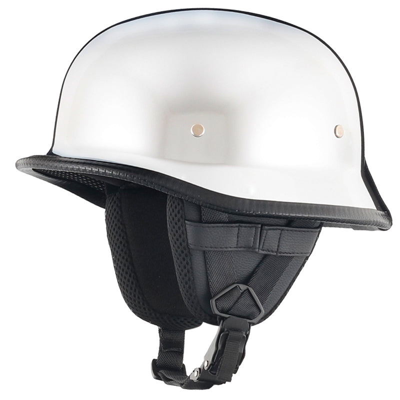 Mayan Style DOT Half Helmet German Style Helmet - Chrome