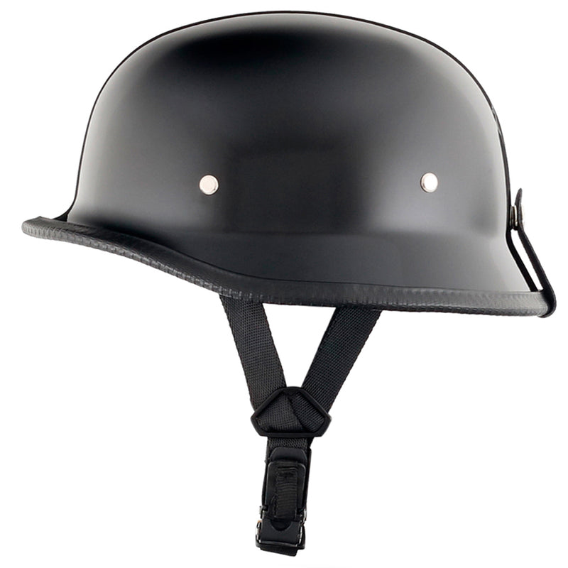 Mayan Style Half Helmet Lightweight German Style DOT Helmet - Gloss Black