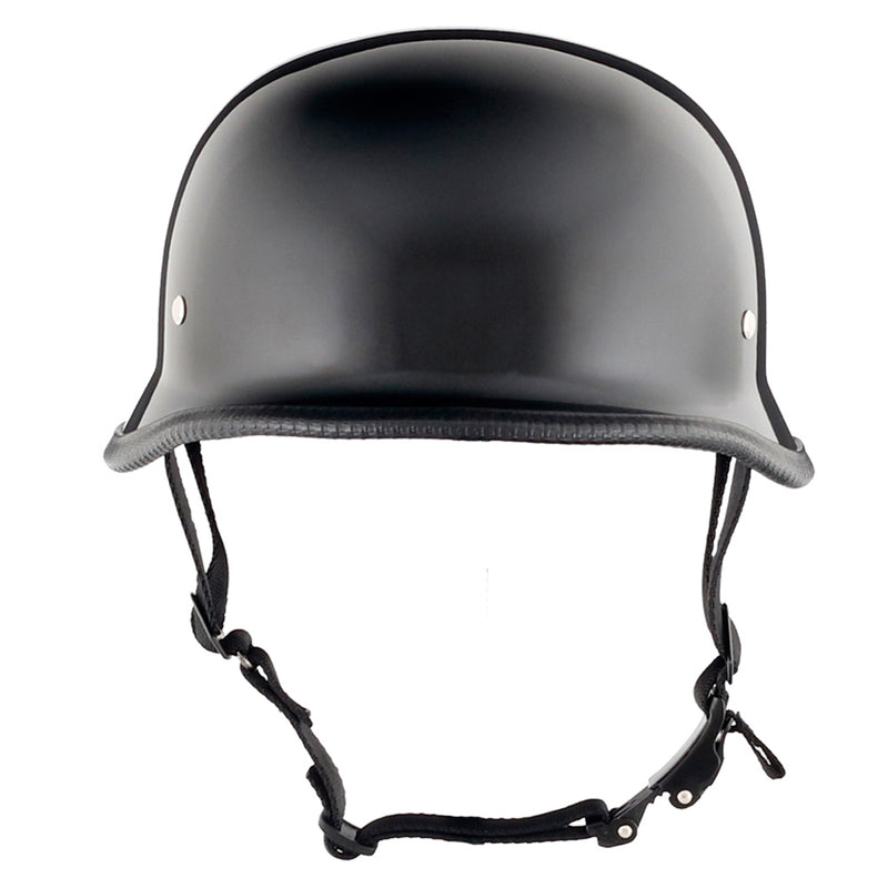 Mayan Style Half Helmet Lightweight German Style DOT Helmet - Gloss Black