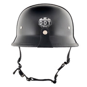 german style dot flat black matte motorcycle half helmet DOT German Style Half Helmet