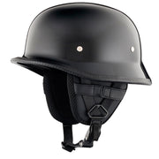 german motorcycle half helmet dot low profile matt black DOT German Style Half Helmet