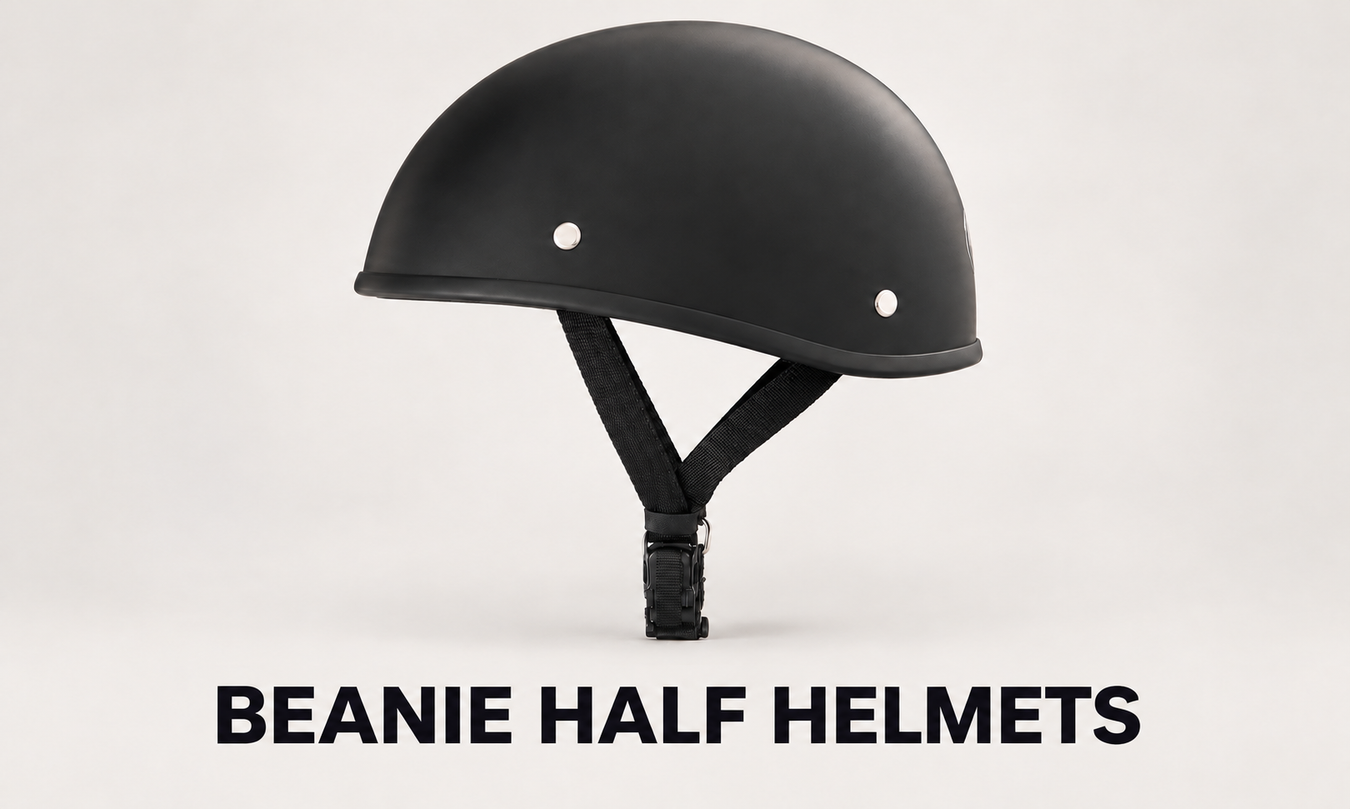 Beanie Half Helmets – matte black beanie motorcycle helmet