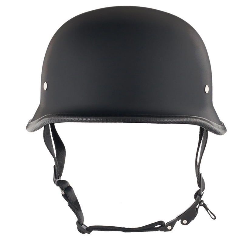 Mayan Style DOT Half Helmet Lightweight German Style Helmet - Matte Black