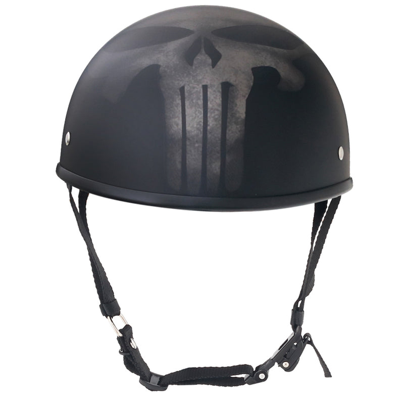 Smallest & Lightest DOT Beanie Half Helmet - Punisher Style