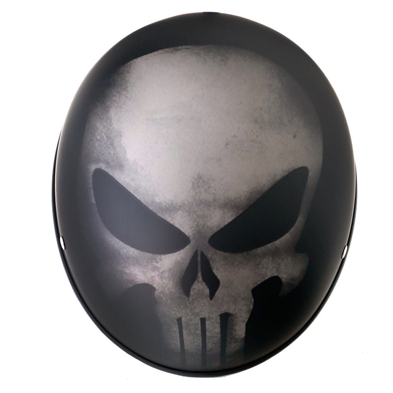 Smallest & Lightest DOT Beanie Half Helmet - Punisher Style