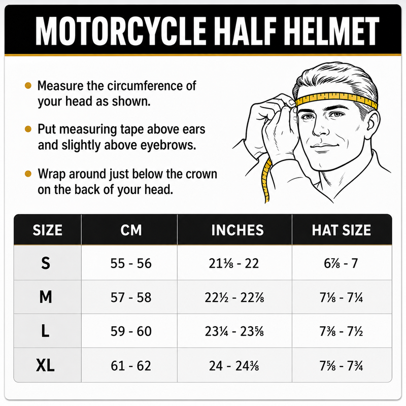 Motorcycle DOT Half Helmet with Adjustable Sun Visor