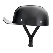 Baseball cap style low-profile motorcycle helmet with no mushroom head look