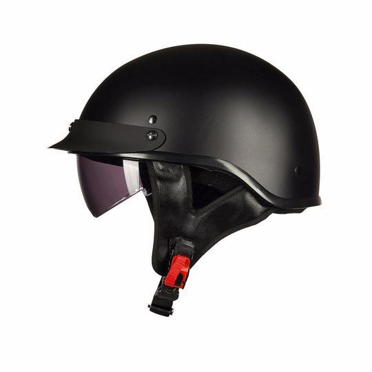 Motorcycle DOT Half Helmet with Adjustable Sun Visor