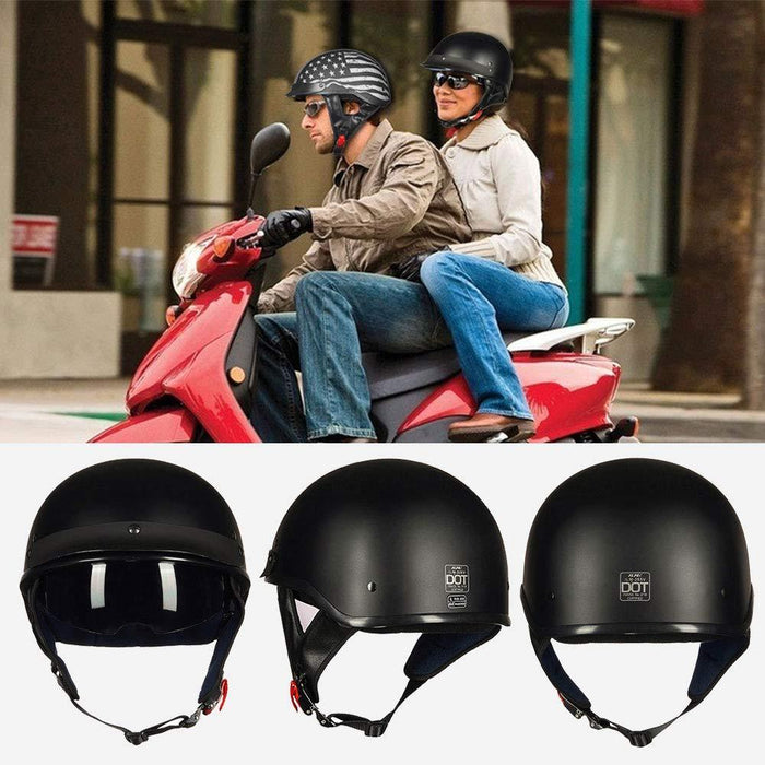 Motorcycle Half Helmet Open Face Sun Visor DOT Approved — Biker