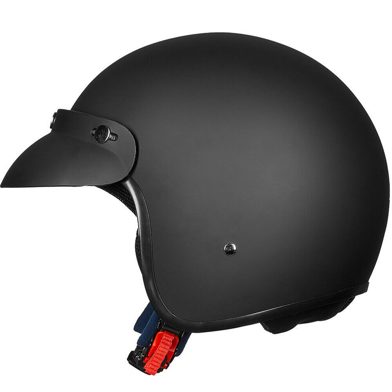 ILM 3/4 Open Face Motorcycle Helmet Model 207 Matte Black / Small