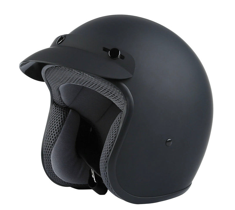 3/4 Retro Open Face DOT Motorcycle Helmet