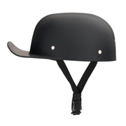 Matte black baseball cap style DOT motorcycle helmet