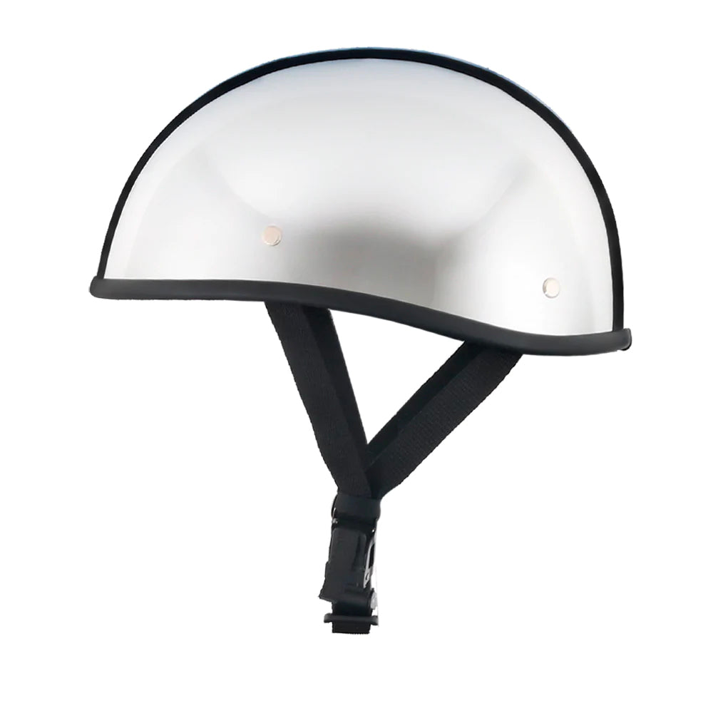 DOT Beanie Half Helmet | Low Profile Chrome Motorcycle Helmet — Biker ...