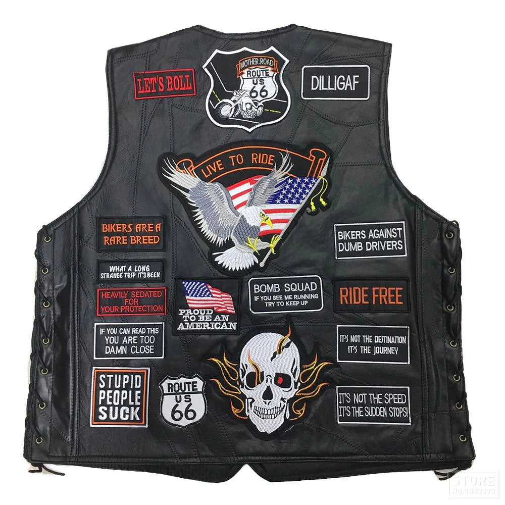 Sıcak satış yüksek kalite erkekler biker deri yelek motosiklet giyim giyim özell Sıcak satış yüksek kalite erkekler biker deri yelek motosiklet giyim giyim özell